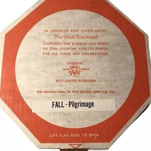 Norman Rockwell Four Seasons Autumn Miniature Plate 3" Diameter with Box